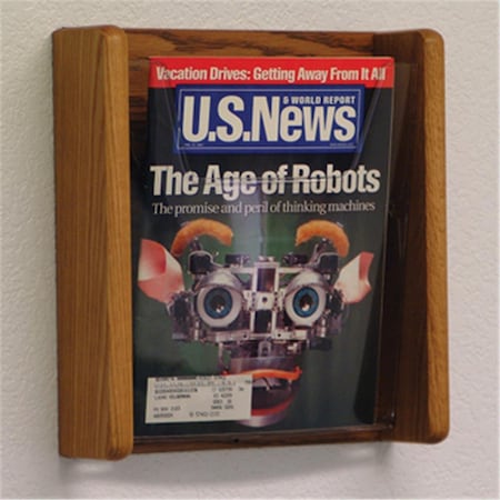 Wooden Mallet Stance 1 Pocket Wall Display in Medium Oak WO599261